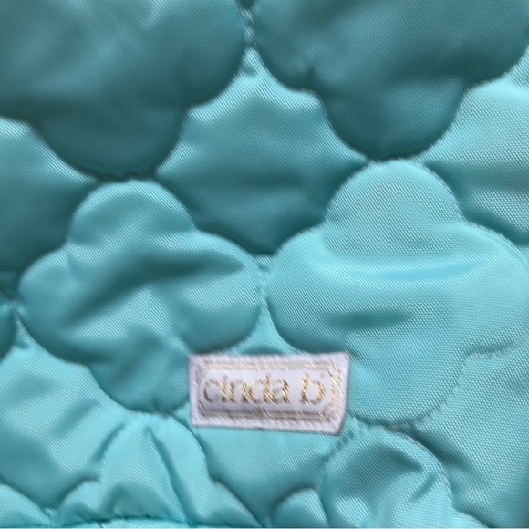 CINDA b turquoise nylon quilted purse/ handbag/ shoulder bag bucket bag. - Picture 5 of 8